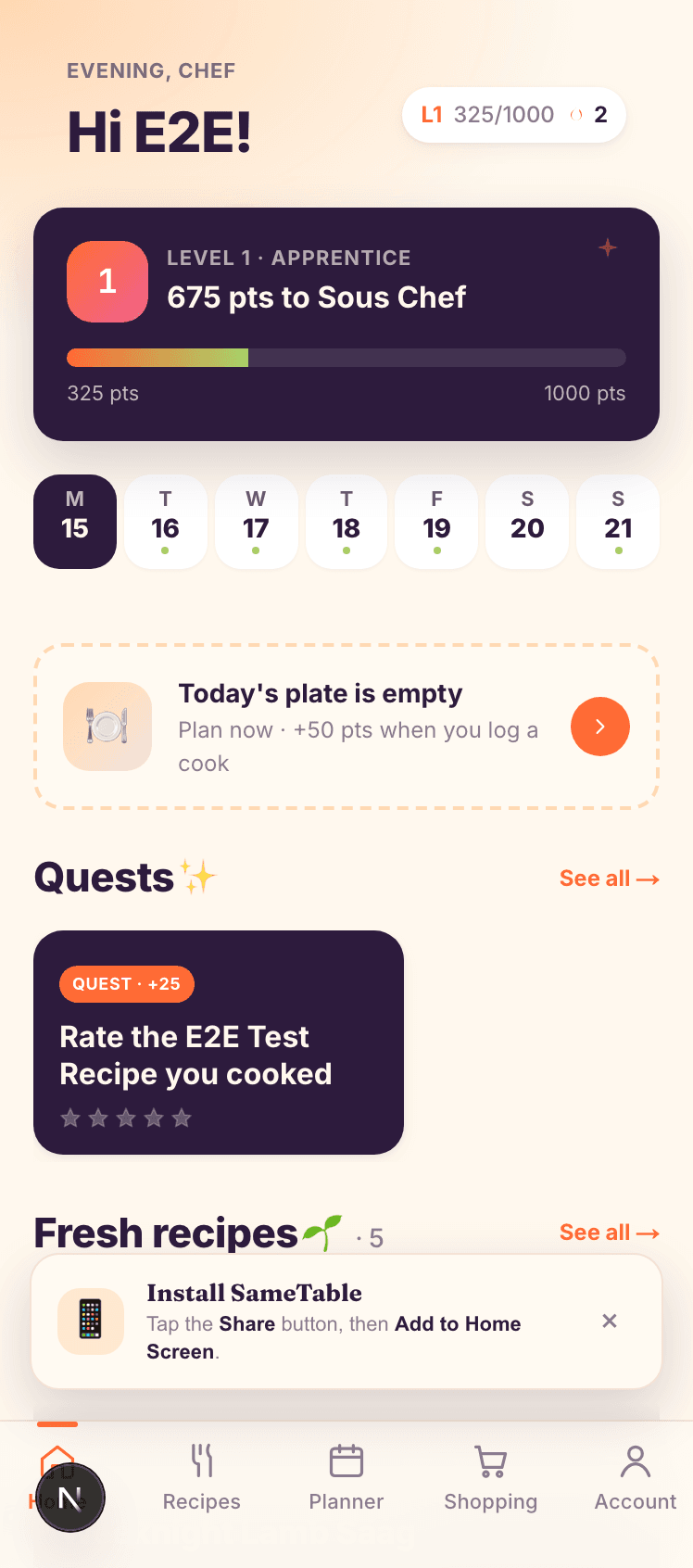 SameTable — tonight's parallel-cook plan